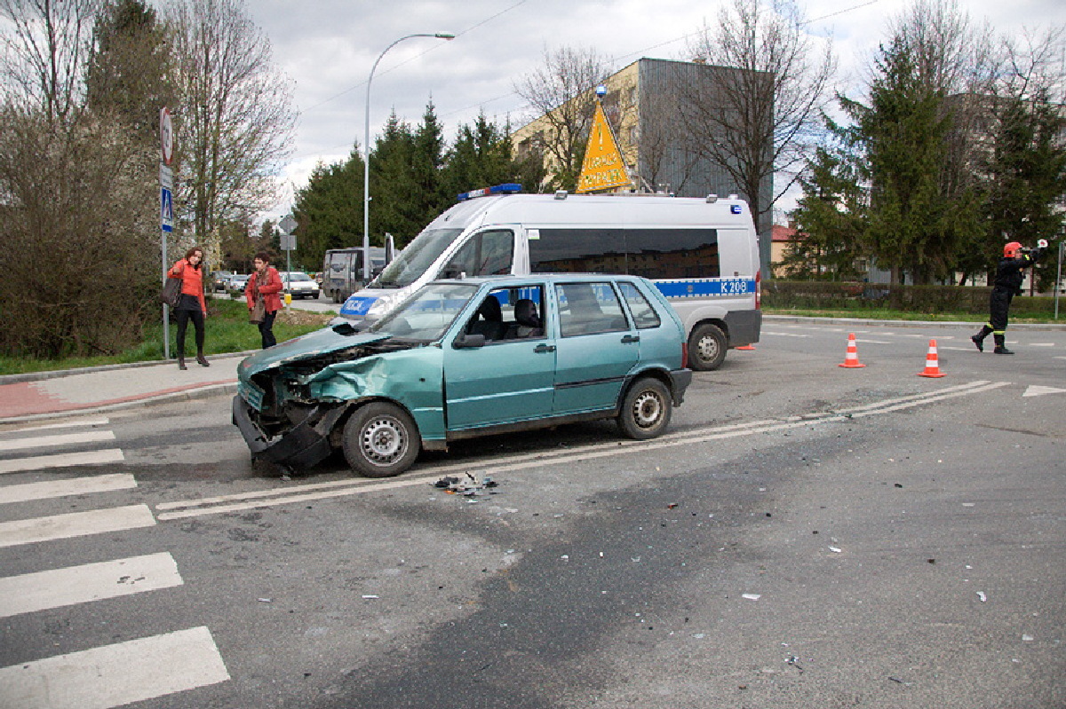 Zderzenie Toyoty z Fiatem na Sikorskiego
