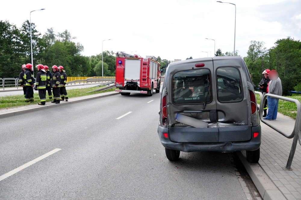 Karambol na DK28. Fot. Piotr Dymiński