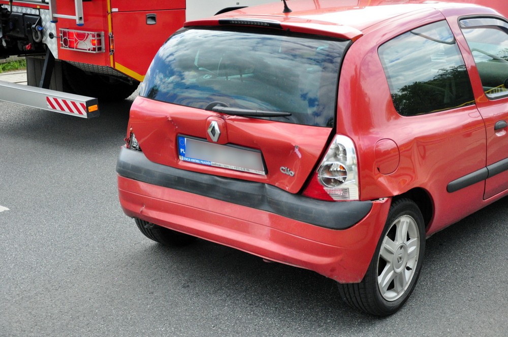 Karambol na DK28. Fot. Piotr Dymiński