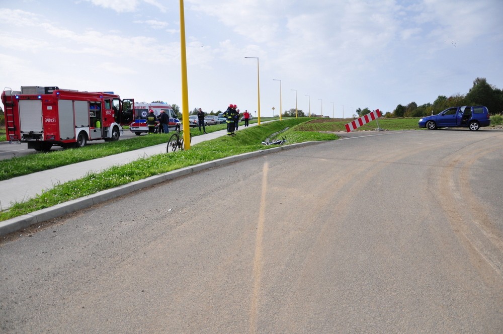 Wypadek: motocyklista wjechał do rowu