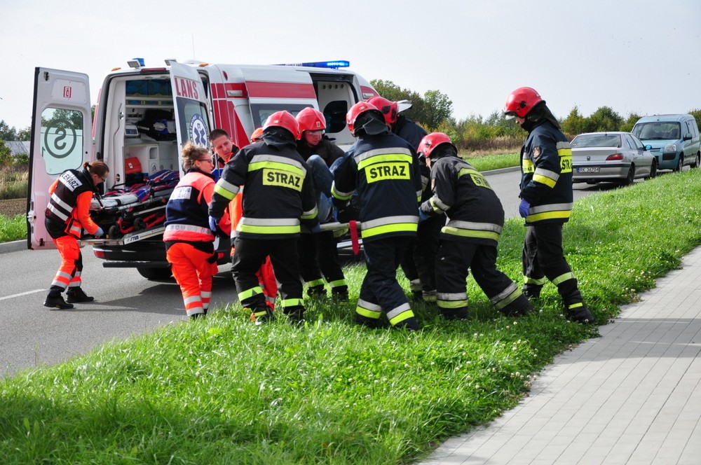Wypadek: motocyklista wjechał do rowu