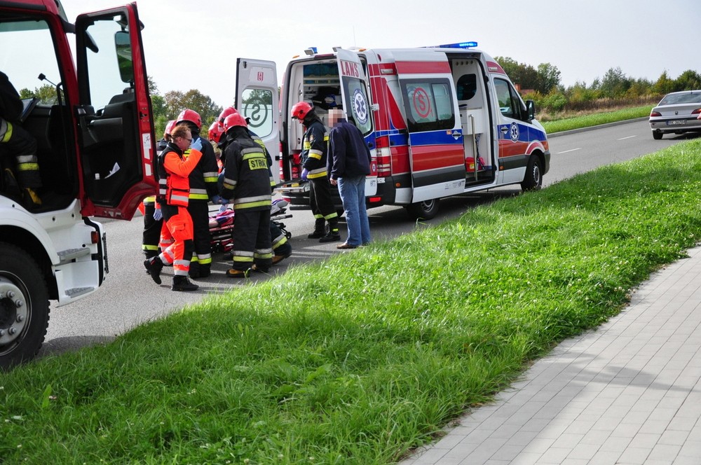 Wypadek: motocyklista wjechał do rowu